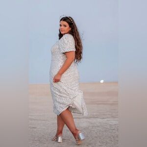 NWT 3X JessaKae Nova Silver Sequins Dress